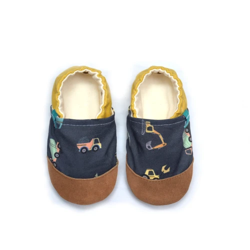 Kapcie barefoot Navy Builders – wnętrze z bambusową dzianiną