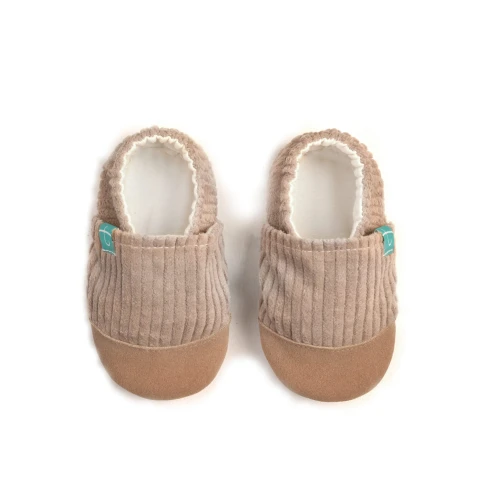 Kapcie Dziecięce Cuddly Beige sztruks | rozmiar 27 - wysyłka 24h
