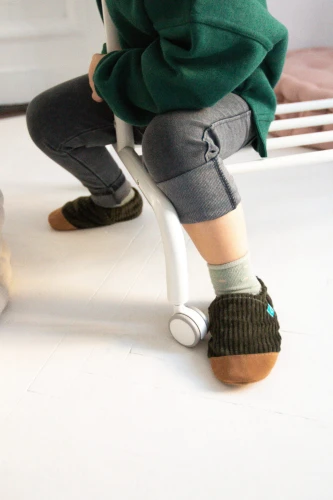 Kapcie Dziecięce Cuddly Olive | ciepłe kapcie